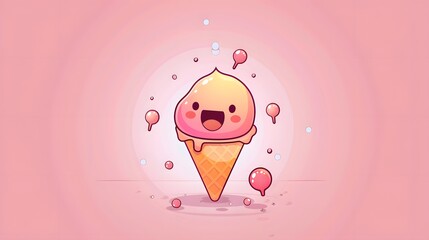 ice, cream, cone, ice cream, food, dessert, cold, icecream, sweet, vector, illustration, summer, ice-cream, chocolate, pink, strawberry, vanilla, delicious, wafer, icon, snack, flavor, frozen, cartoon