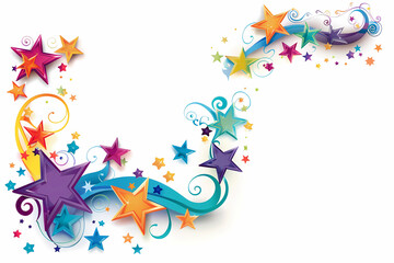 Birthday Card with stars for Party cards and Invitation cards, generated ai