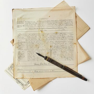 An affidavit document on a white background for clean di-cut.