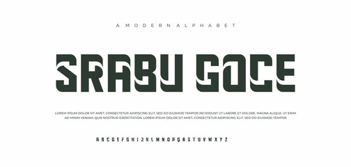 Abstract sport modern alphabet fonts sport digital game music future creative font