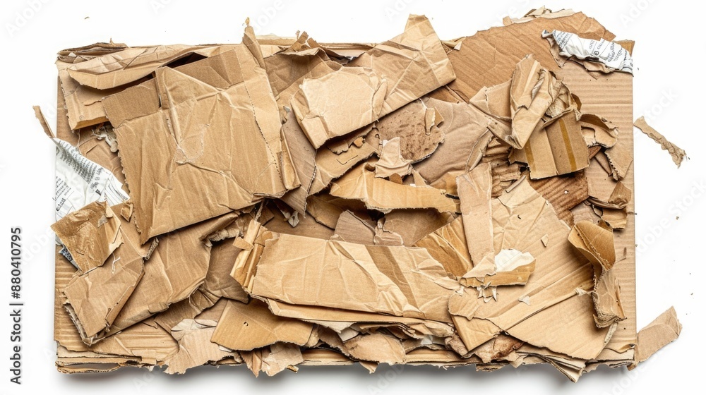 Poster a single cardboard box sitting on a white surface, providing a clean and minimalistic backdrop for c