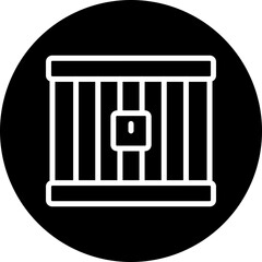 Jail Vector Line White Circle Black