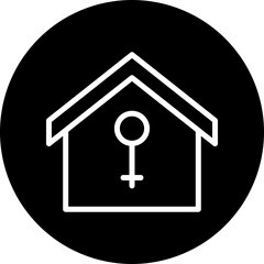 Refuge Vector Line White Circle Black