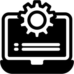 Vector Icon settings, Cogwheel, computer, gear, magnifier