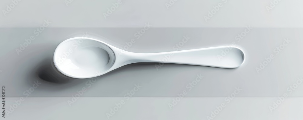 Canvas Prints Isolated white spoon on white background mockup, 4K hyperrealistic photo