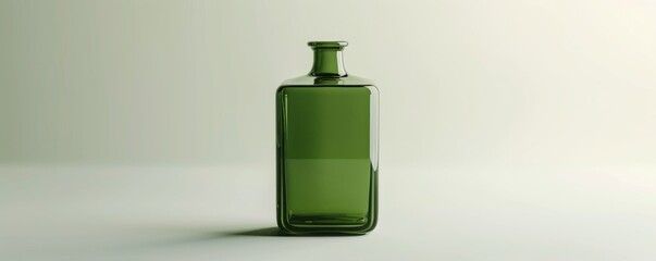 Obraz premium Isolated green glass bottle on white background mockup, 4K hyperrealistic photo