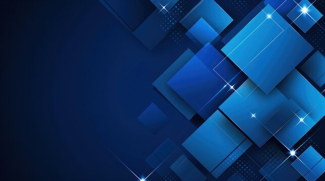 Abstract geometric blue shapes with modern design art.