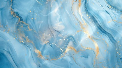 Abstract Blue and Gold Swirls