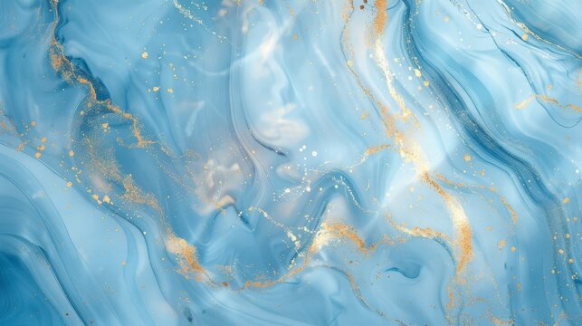 Abstract Blue and Gold Swirls