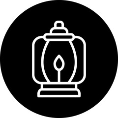 Lantern Vector Line White Circle Black