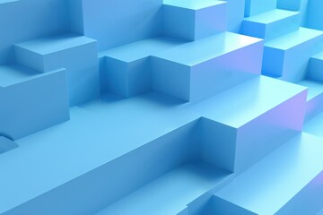 Obraz premium Abstract background of blue cubes with iridescent reflections. Modern, minimalist design for technology, business, or creative projects.