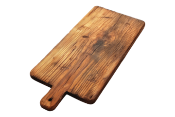 Wooden board isolated on transparent background