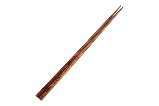 Wooden chopstick isolated on transparent background