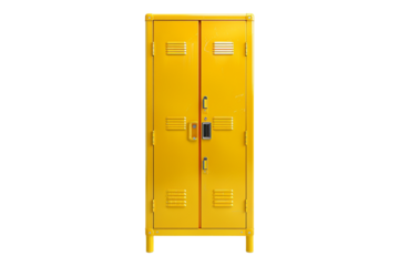 Yellow locker isolated on transparent background