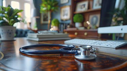 Fototapeta premium In this panoramic banner the focus is on the doctors
