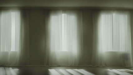 Fototapeta premium A window with white curtains