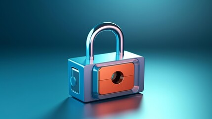 Lock icon flat design side view access theme animation Complementary Color Scheme