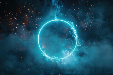 Obraz premium A ring-shaped solar prominence observed during a total solar eclipse