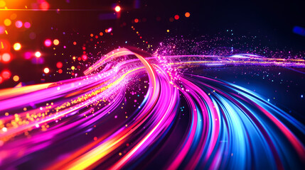 Fototapeta premium illustration light speed type curve colorful and vibrant for internet speed of 5G