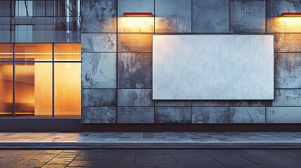 Blank Billboard on a Concrete Wall in a City Setting