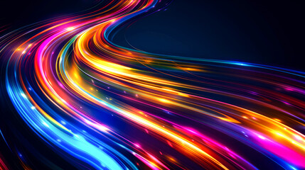 illustration light speed type curve colorful and vibrant for internet speed of 5G
