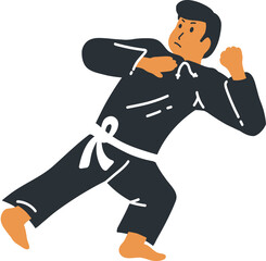 pencak silat sport illustration people pose martial arts from indonesia