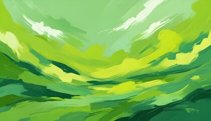 Obraz premium Clear Plain Shiny Warm Soft Vintage Bokeh Cloudy Wave Like Geometric Green Background or Texture