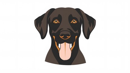 cute dog head cartoon on white background