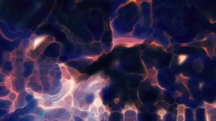 Abstract yellow gold bright glowing background with iridescent waves of energy and plasma rays with light