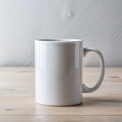 Fototapeta premium White Mug mock up on Wooden Surface