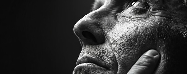 Obraz premium A person lost in thought, their gaze distant and contemplative.