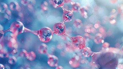 Molecular Interaction: Close-Up of Estrogen Molecules Binding to Receptors in Cells, Highlighting Hormone Regulation