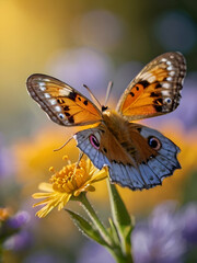 Obraz premium butterfly on flower , butterfly with flower