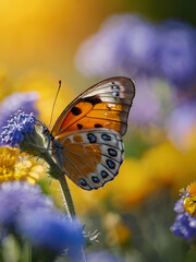 butterfly on flower , butterfly with flower