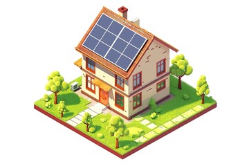 solar cell house diagram system ecology energy saving concept for free energy