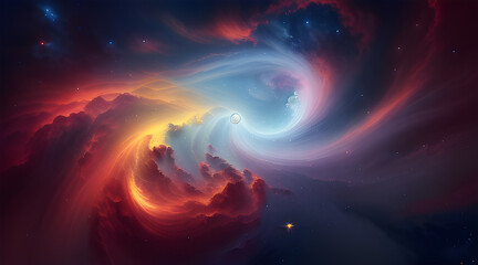 planet with sun and clouds