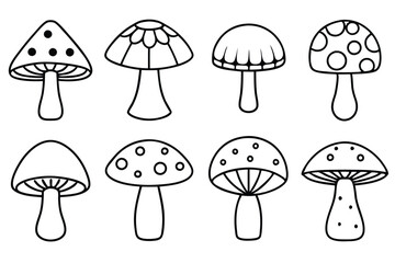 Mushroom Mirth Line Art Wonderland