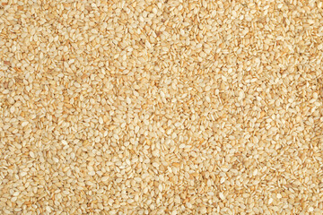 Sesame seeds as a background. Top view. Flat lay