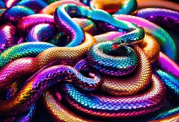 Fototapeta premium vibrant snake themed balloon decorations festive atmosphere, colorful, serpentine, slithery, reptilian, whimsical, creative, fun, party, event, celebration