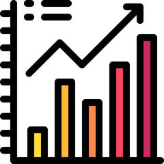 graph, bar chart, analytics, business graph, increase Icon