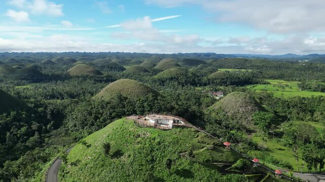 Aerial view of Chocolate Hills on Bohol Island, Philippines