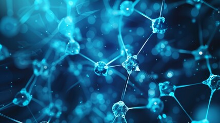 A blue abstract background with a technology or business theme