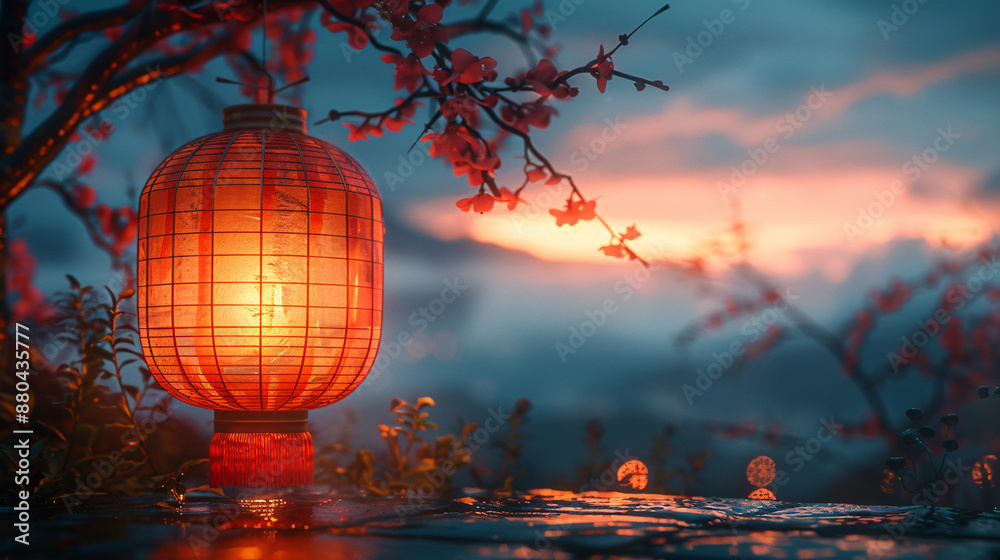 Wall mural picture a chinese red lantern