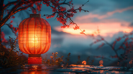 Obraz premium Picture a Chinese red lantern 