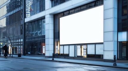 Fototapeta premium Blank Billboard on a Modern Building in a City
