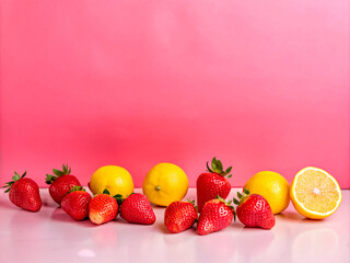 fruits on a white background, healthy, fruits, orange, strawberry, red, grapes, isolated, green, diet, white, grape, apples, sweet, ripe, vitamin