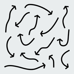 Arrow icon set with bold line style. Easy editable vector design.