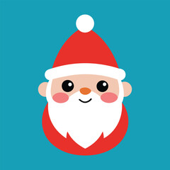 Funny Christmas Baby Cute Santa Claus with Santa Claus Hat Clipart Vector Illustration