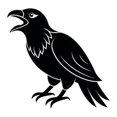 crow bird screams vector illustration