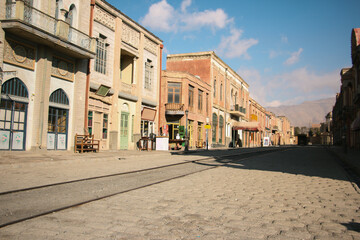 Old historical town, Old street of Tehran, Cinema town , market street, Cobblestone street